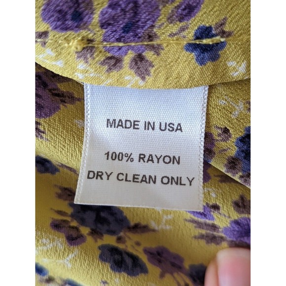 Blu Moon By Planet Blue Size Small Rayon Short Dress Yellow Purple - Picture 5 of 7